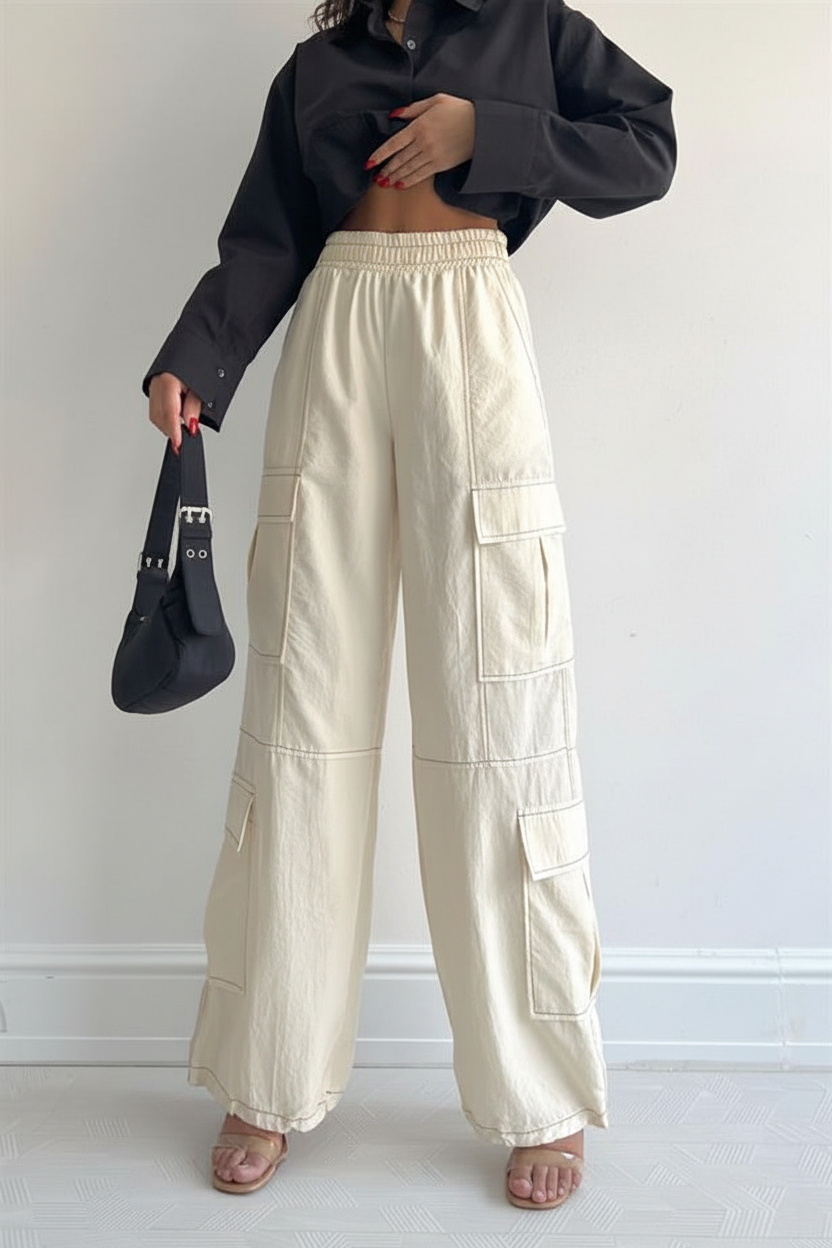Ecru Topstitch Cargo