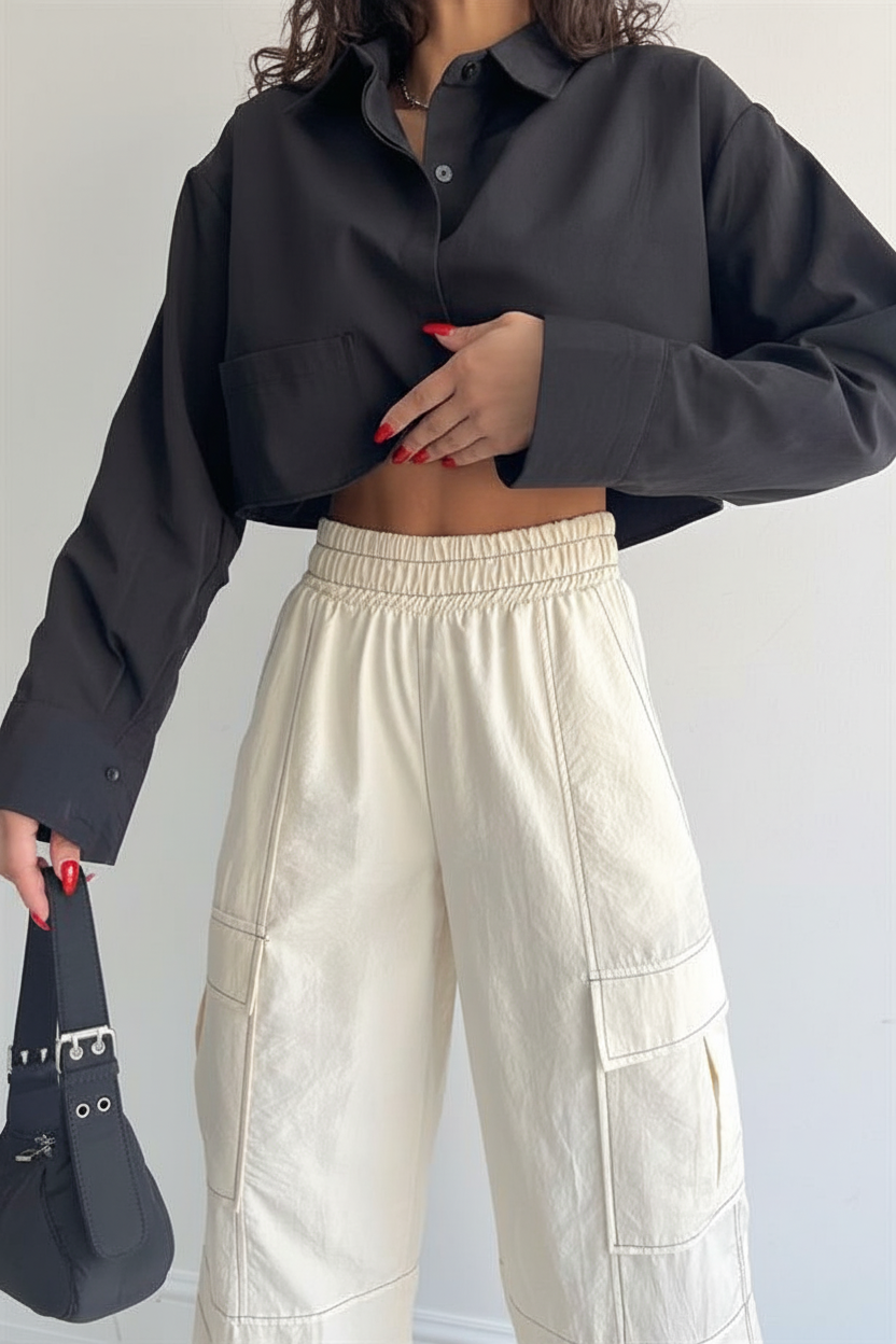 Ecru Topstitch Cargo