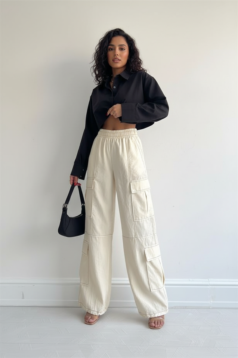 Ecru Topstitch Cargo