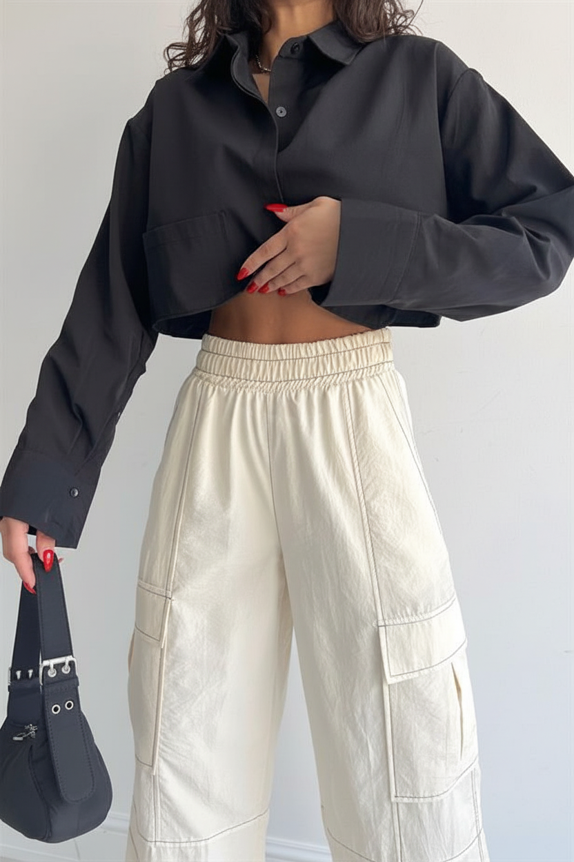 Ecru Topstitch Cargo