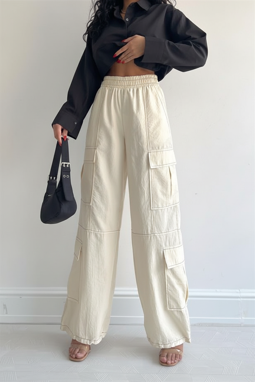 Ecru Topstitch Cargo