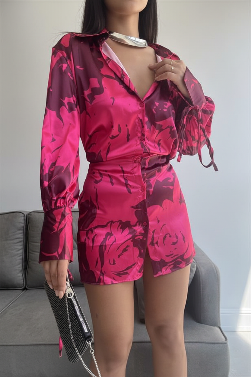 Rose Mini Shirt Dress