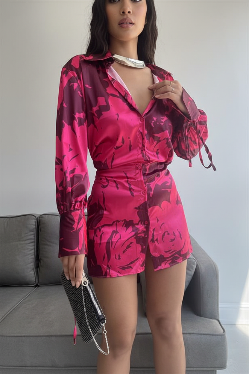 Rose Mini Shirt Dress