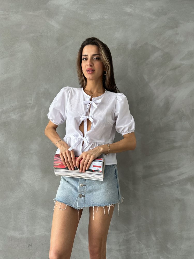 Triple Bow Peplum Top