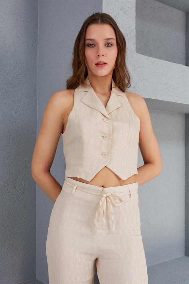 Ivory Halter-Neck Vest