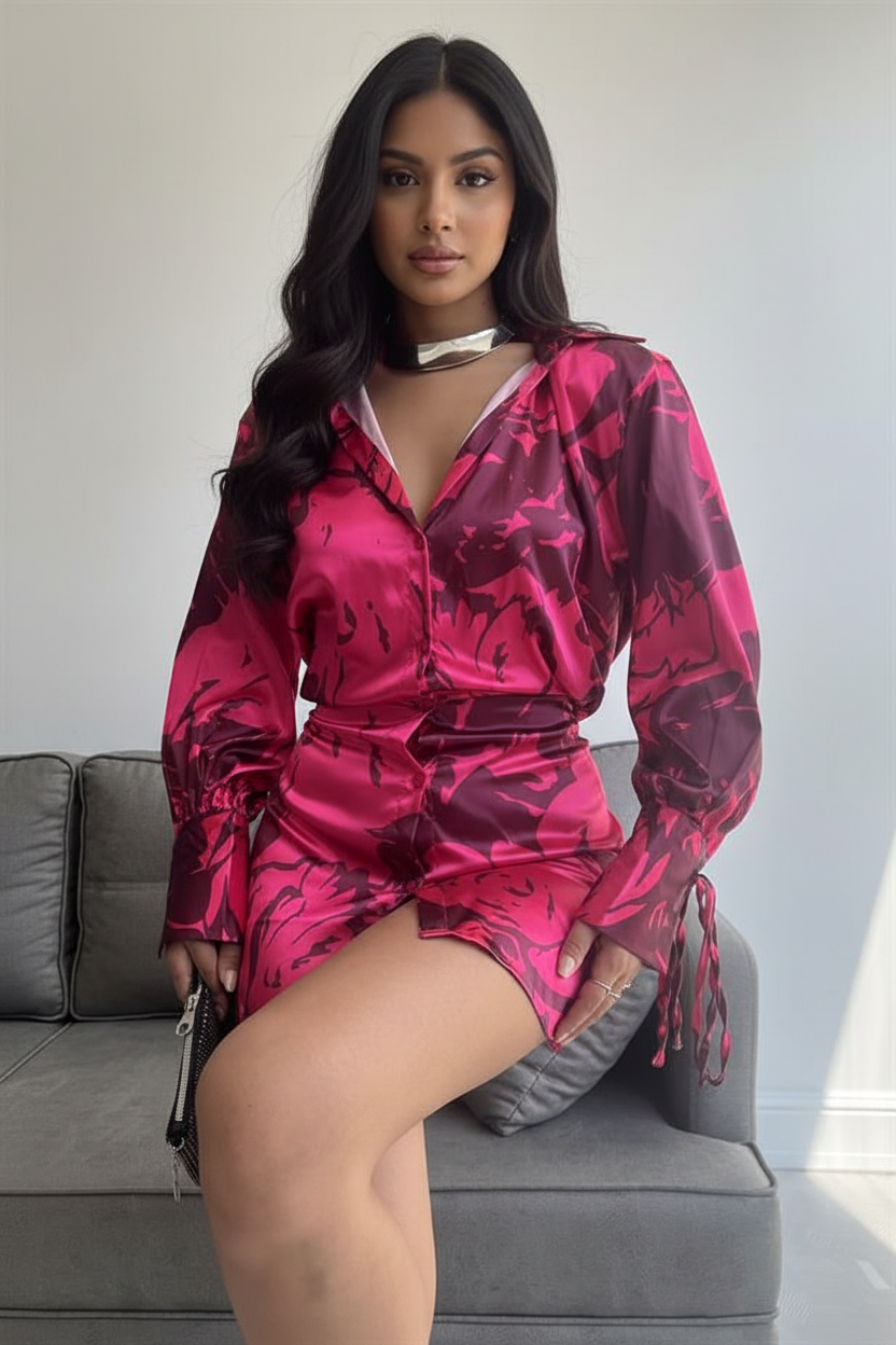 Rose Mini Shirt Dress