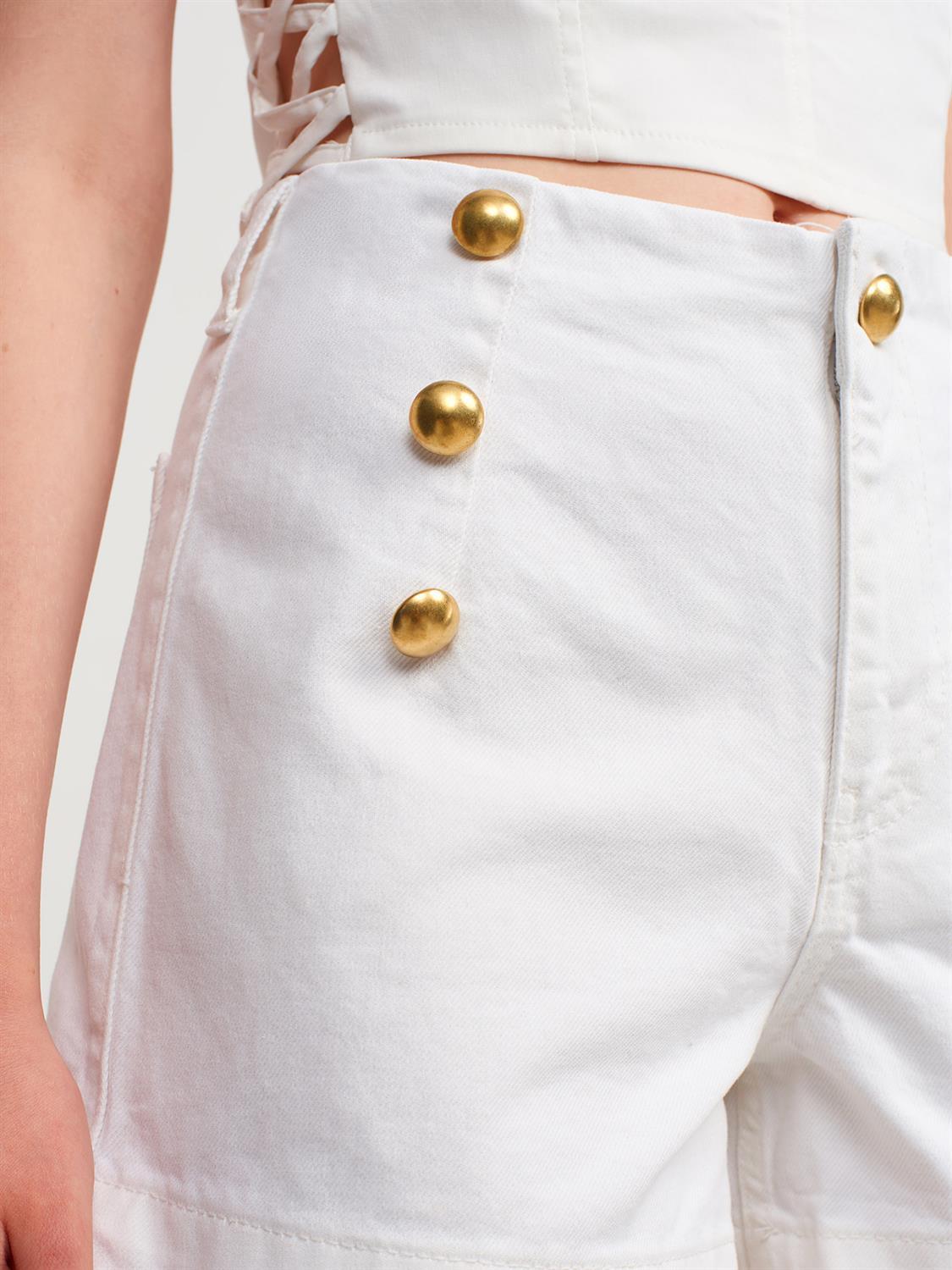 Button Embellished Shorts