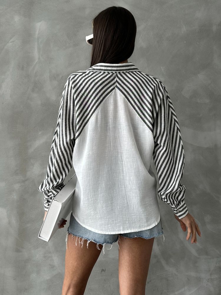 Black Striped Linen Shirt