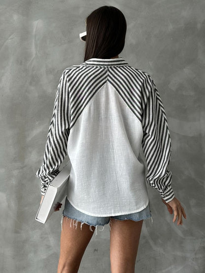 Black Striped Linen Shirt