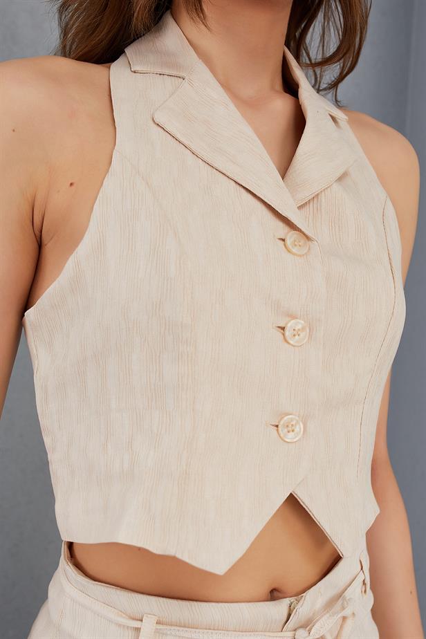 Ivory Halter-Neck Vest