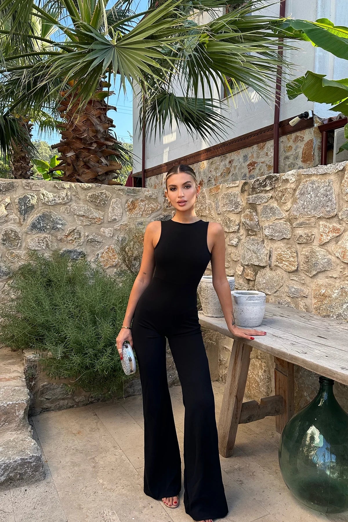 Jwelled Jet-Black Jumpsuit