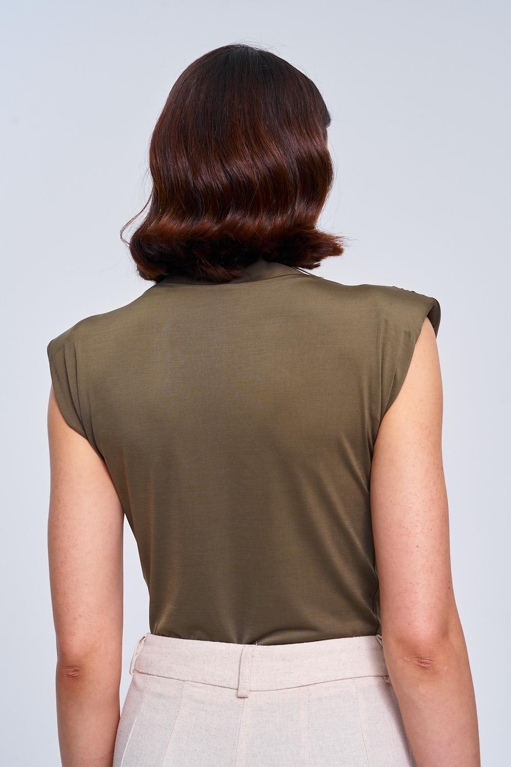 Khaki Plunge Bodysuit