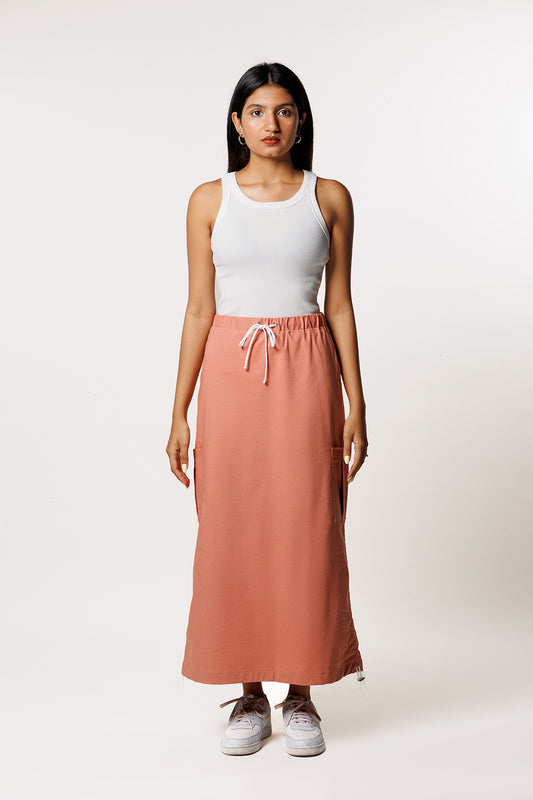 Coral Peach Parachute Skirt