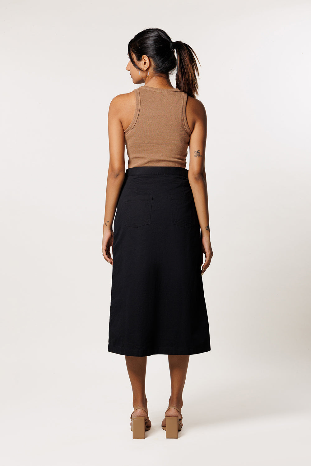 All Black A-Line Skirt