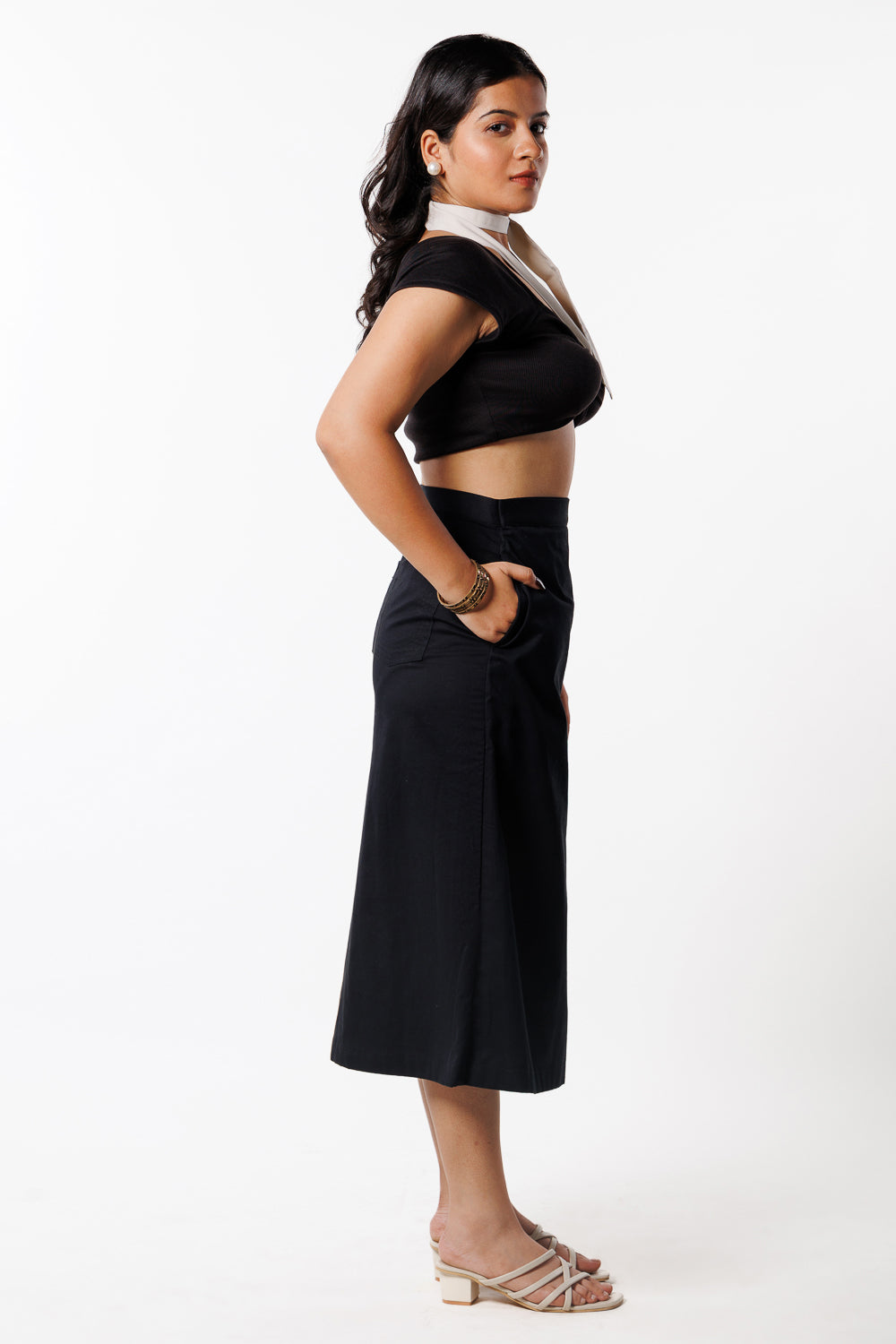 All Black A-Line Skirt