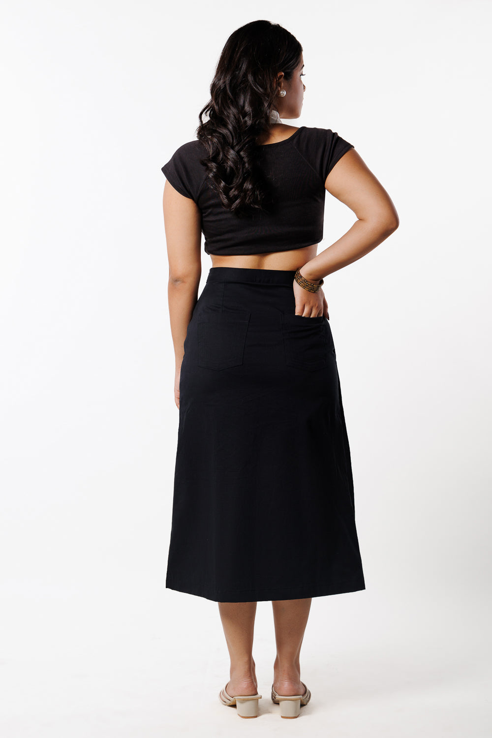 All Black A-Line Skirt