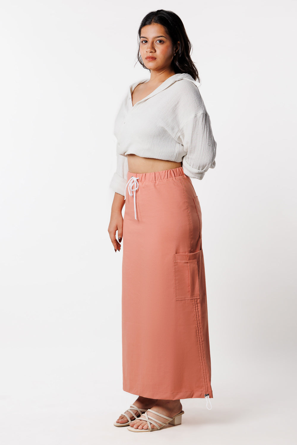 Coral Peach Parachute Skirt