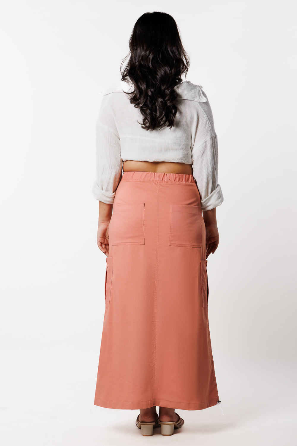 Coral Peach Parachute Skirt