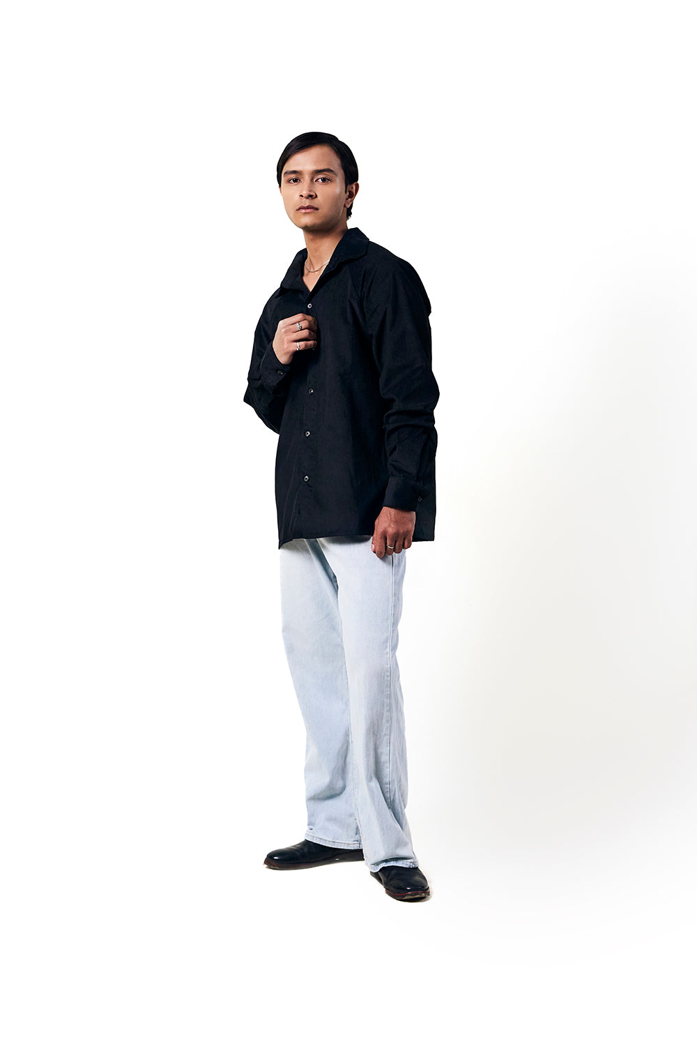 Corded Classic Shirt- Black