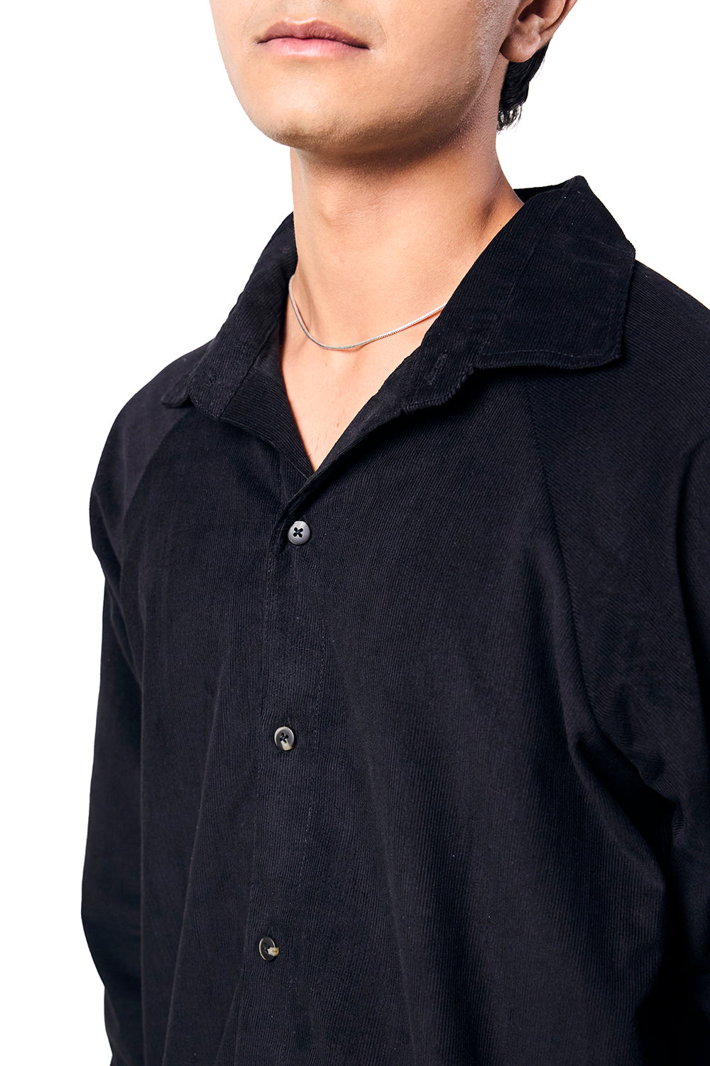 Corded Classic Shirt- Black