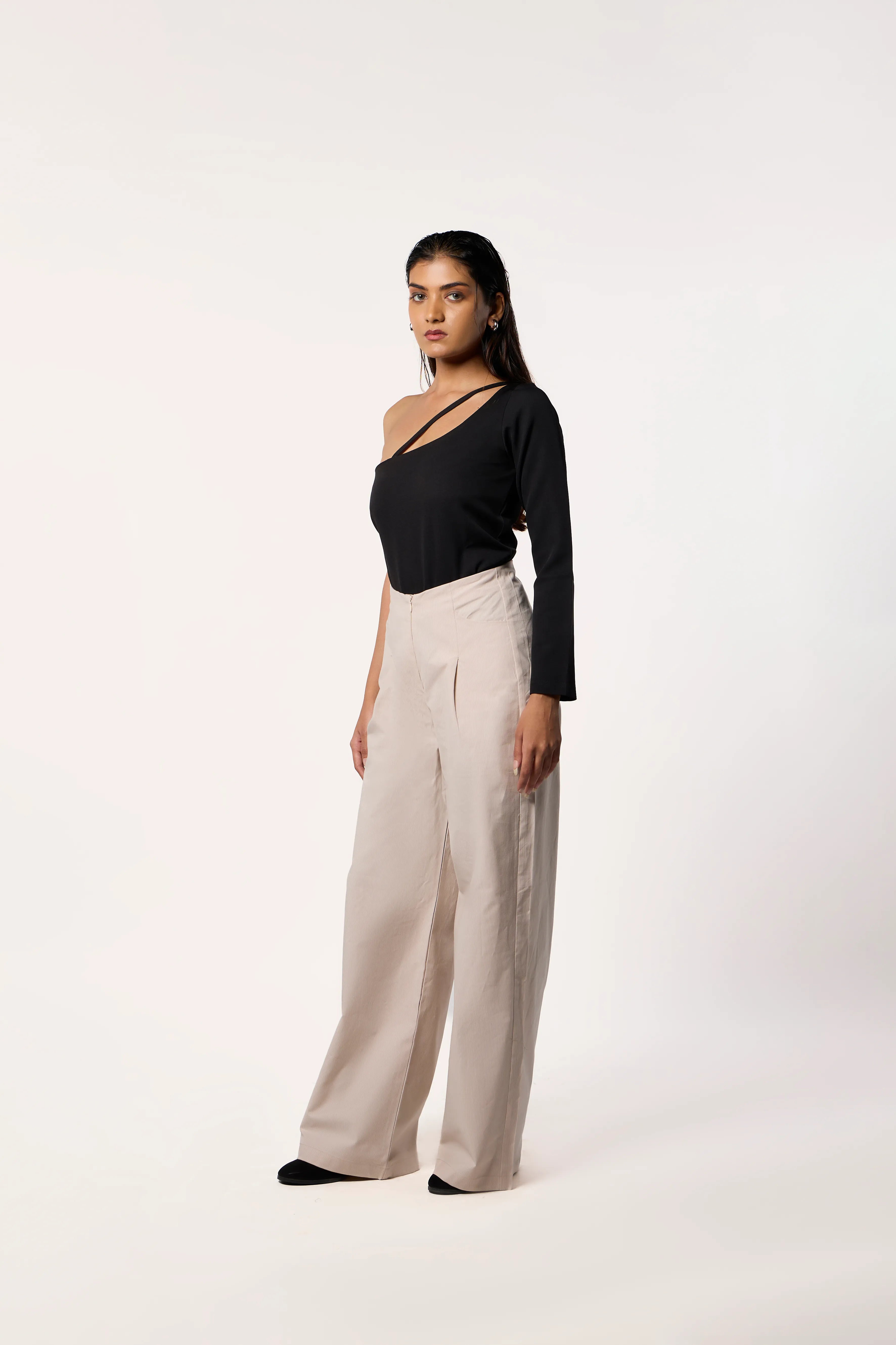 To One Side Bodysuit- Black
