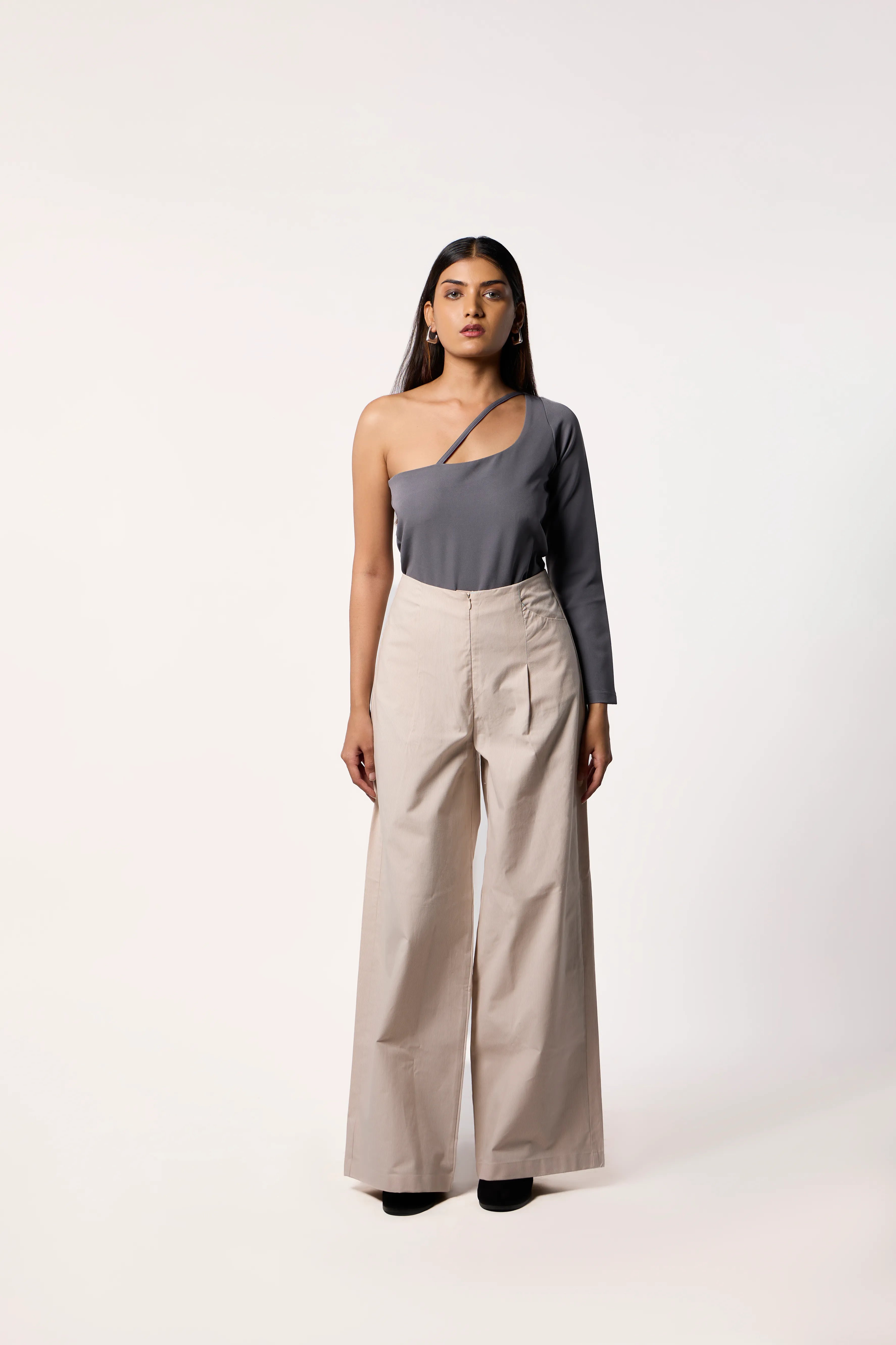 To One Side Bodysuit- Grey