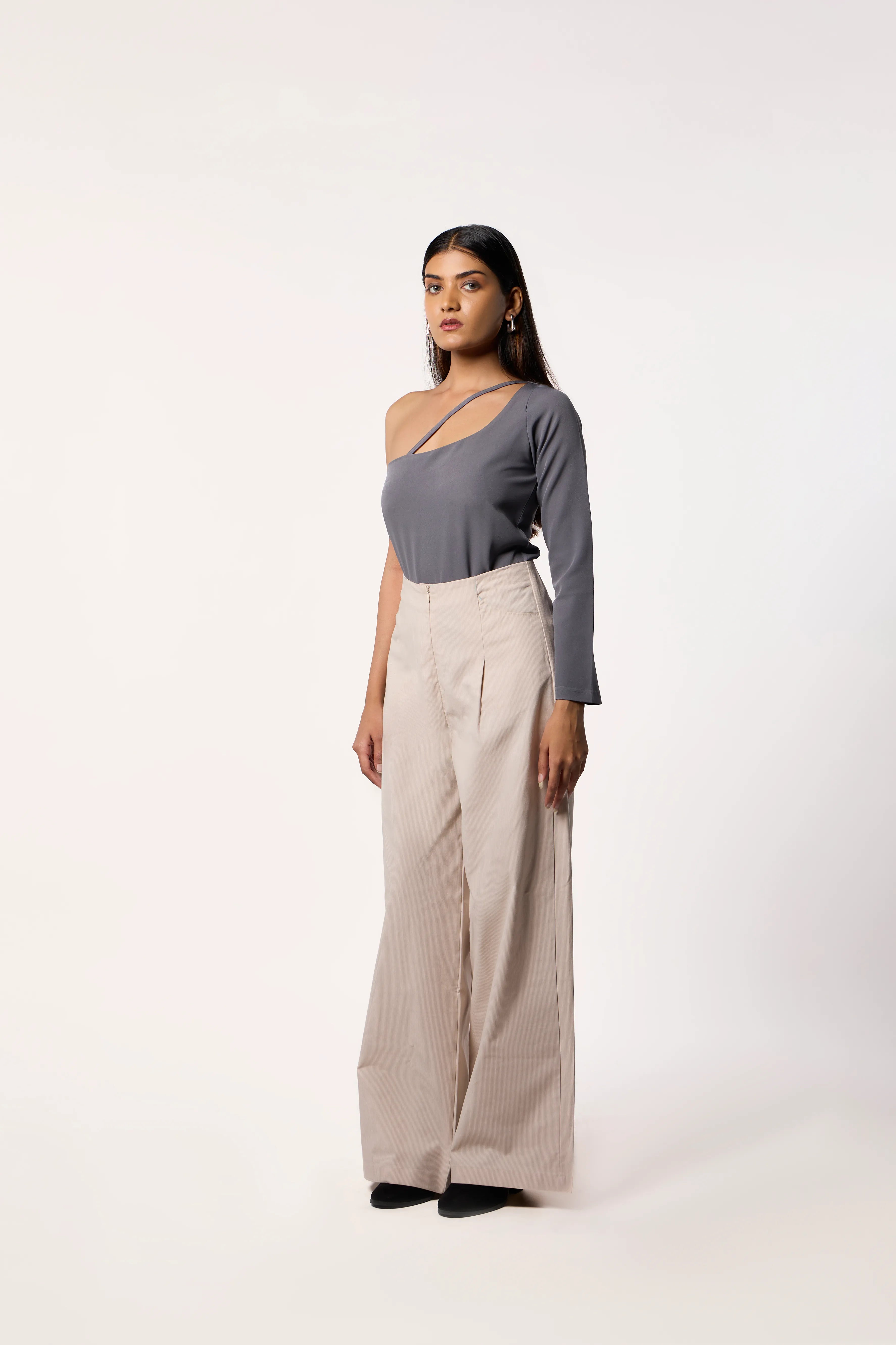 To One Side Bodysuit- Grey