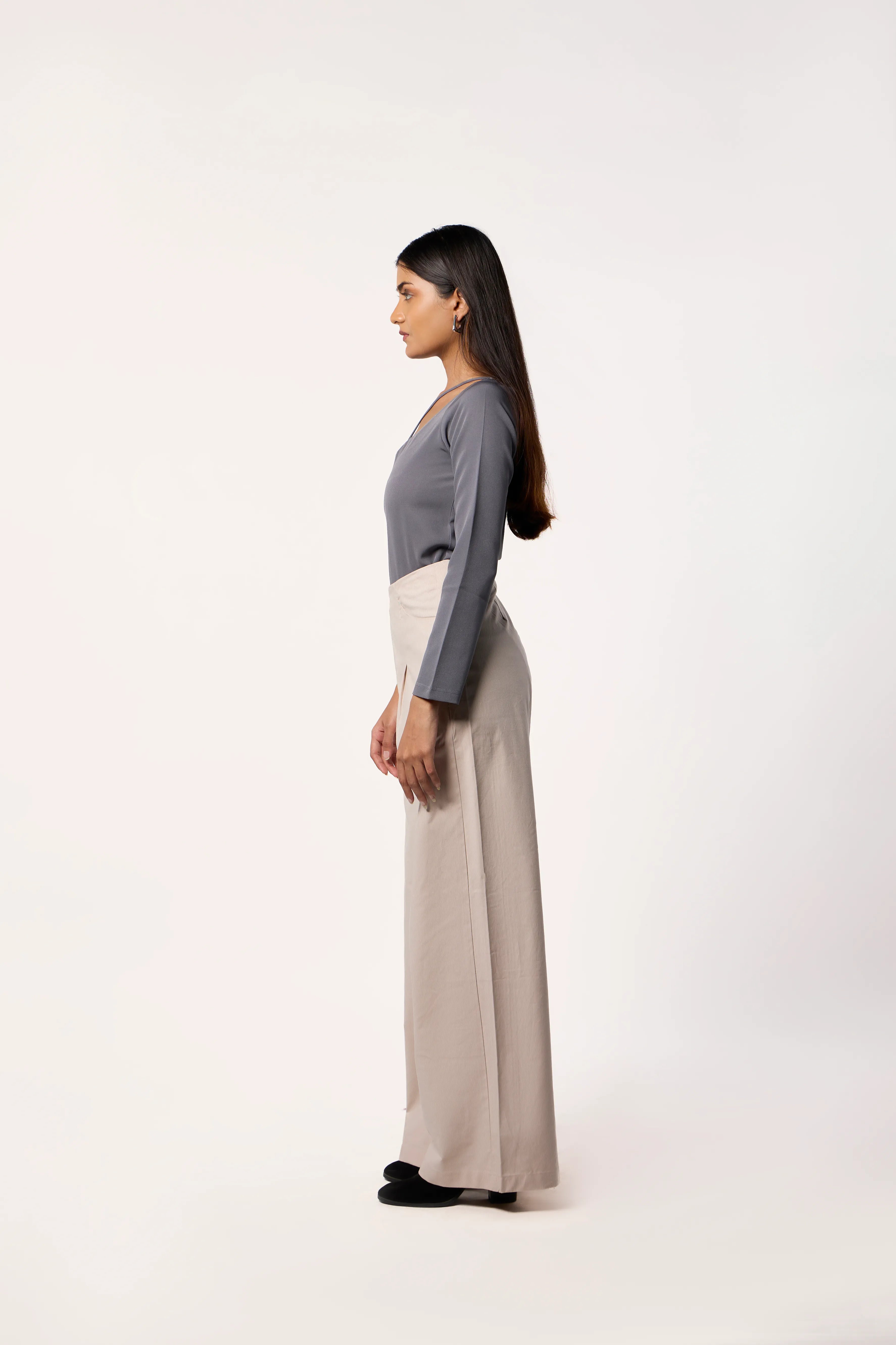To One Side Bodysuit- Grey