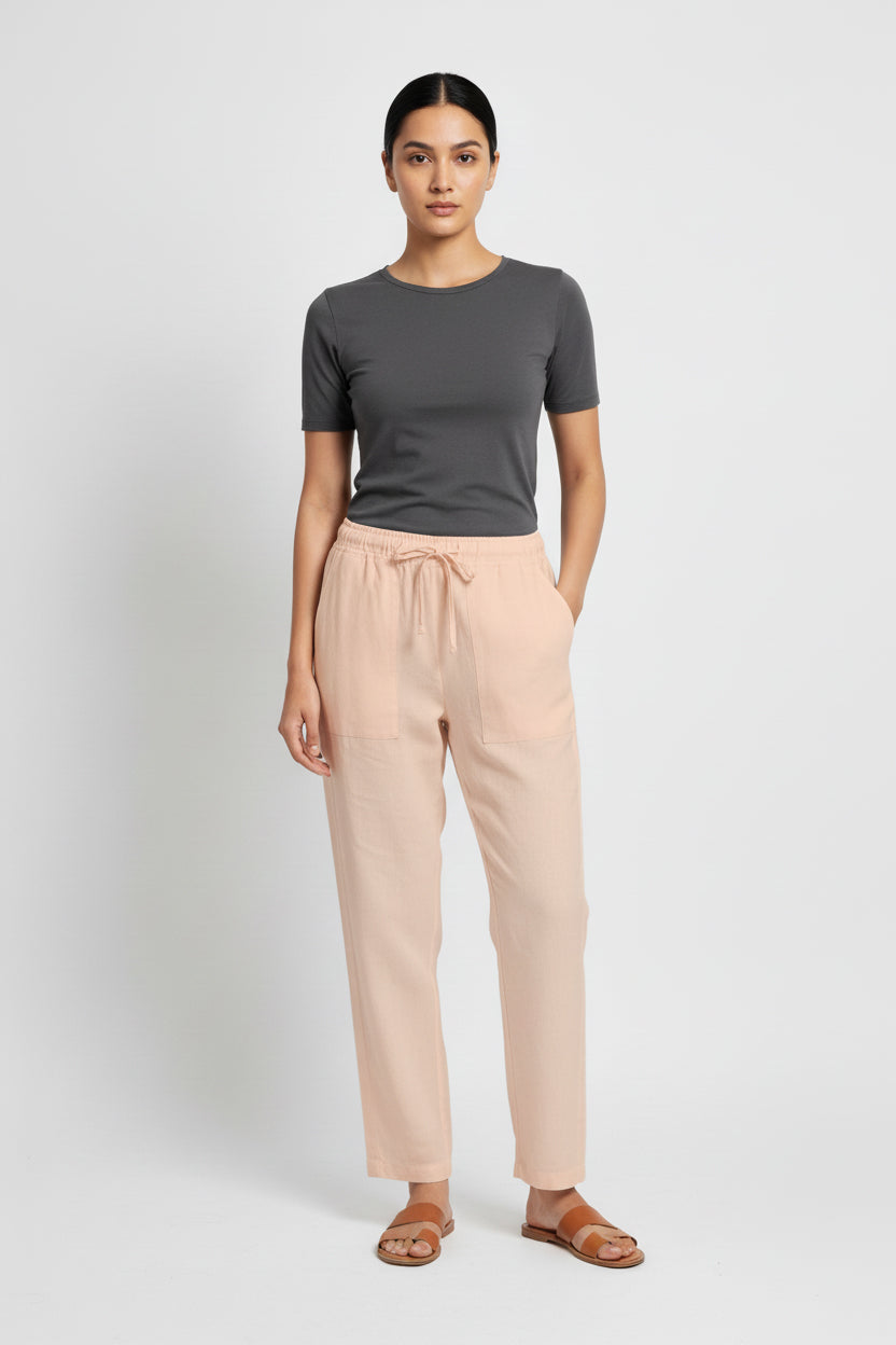 Beige Cotton Pants