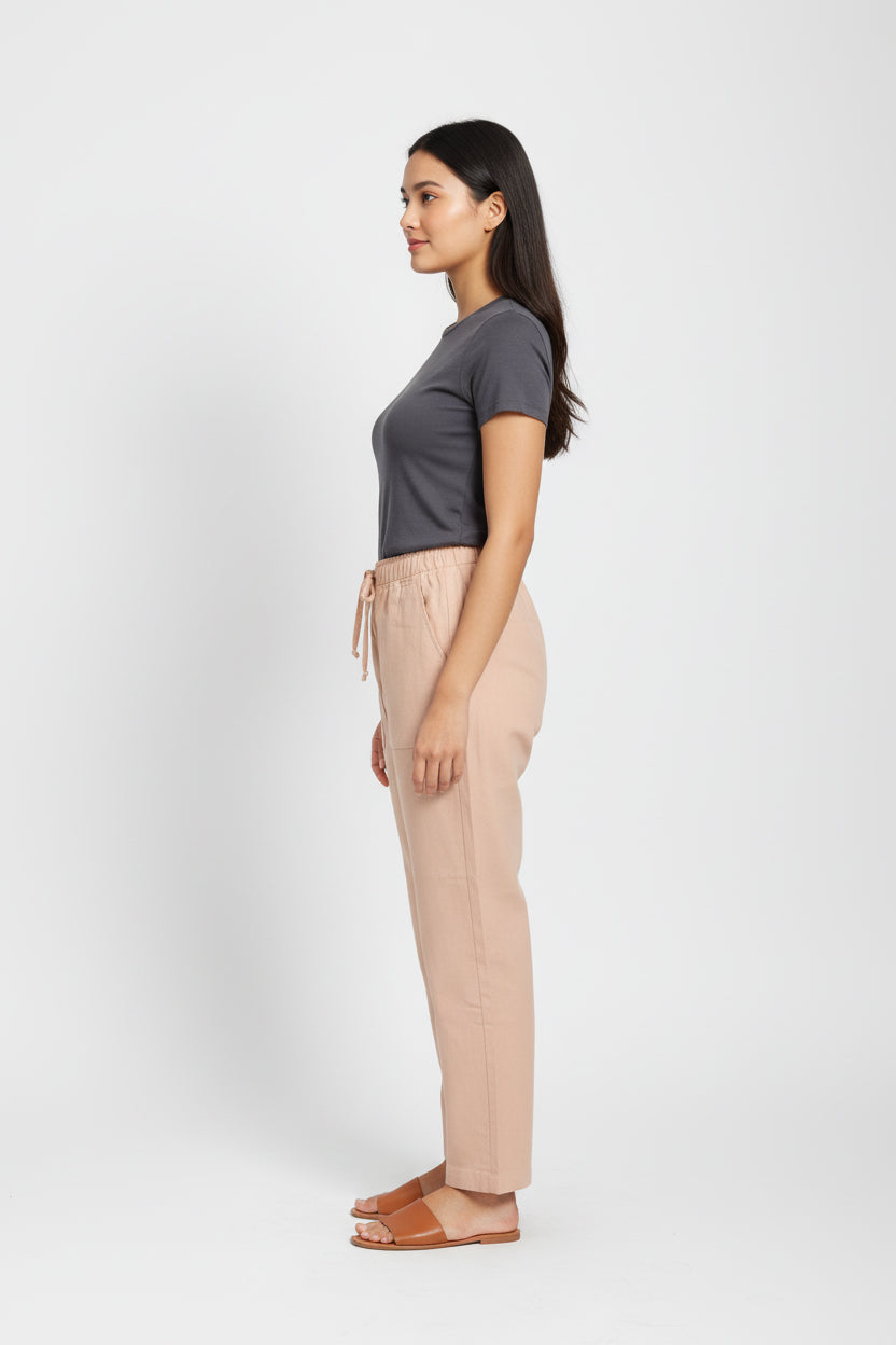 Beige Cotton Pants
