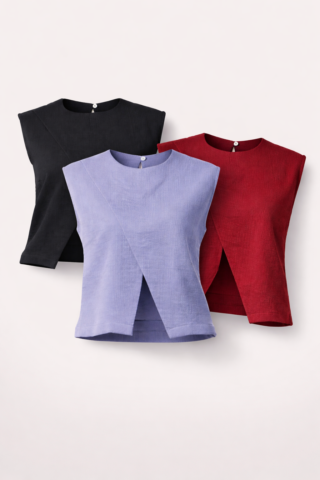 (Pack of 3) Breezy Wrinkle Top