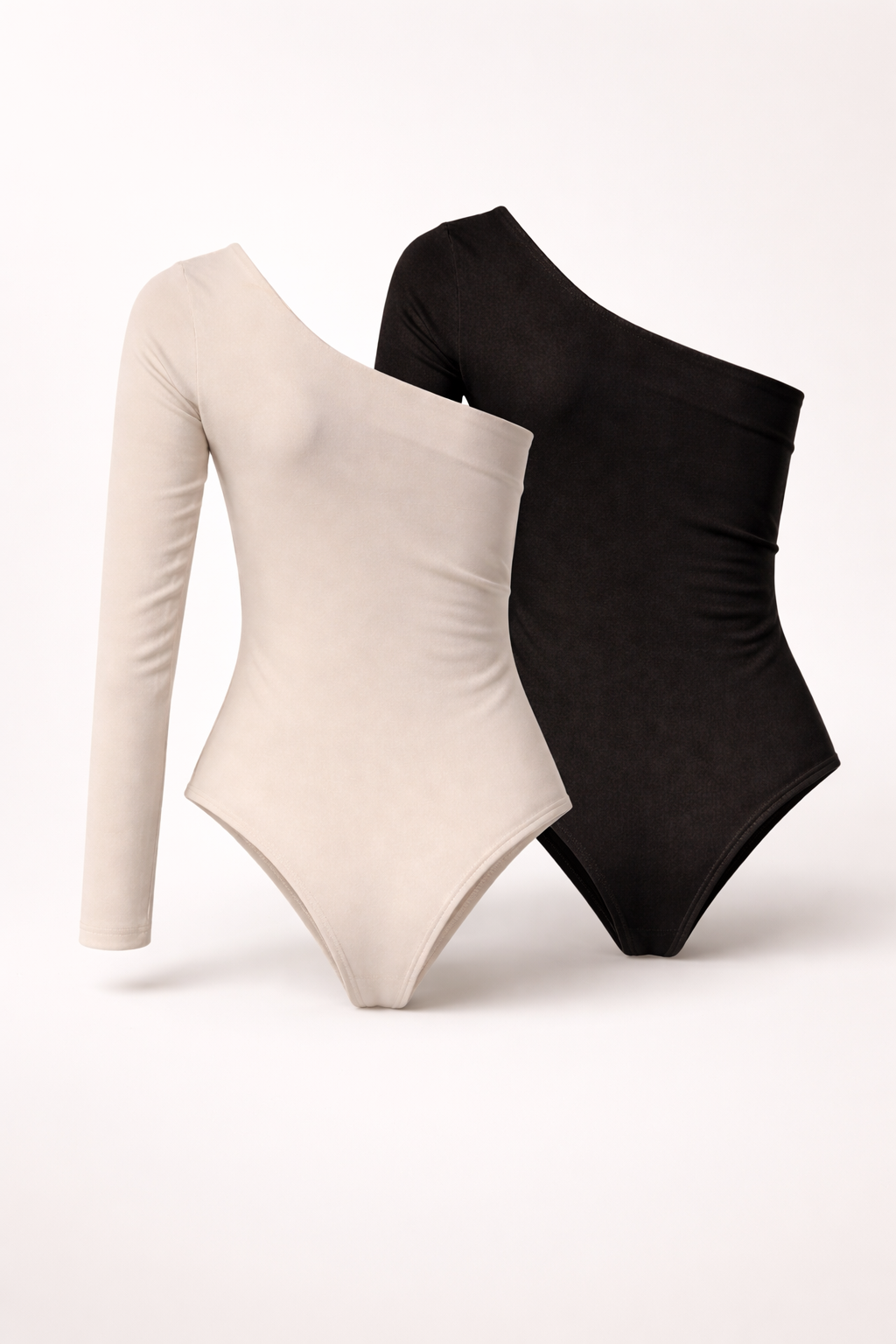 (Pack of 2) To One Side Bodysuit - Beige, Black