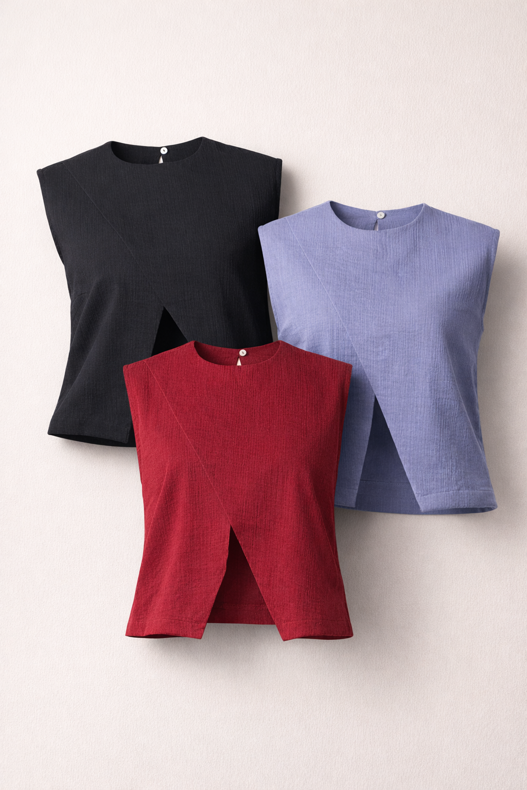 (Pack of 3) Breezy Wrinkle Top