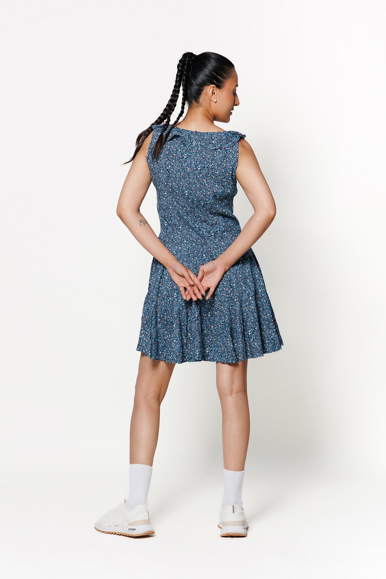 Blue Daisy Ruffle Dress