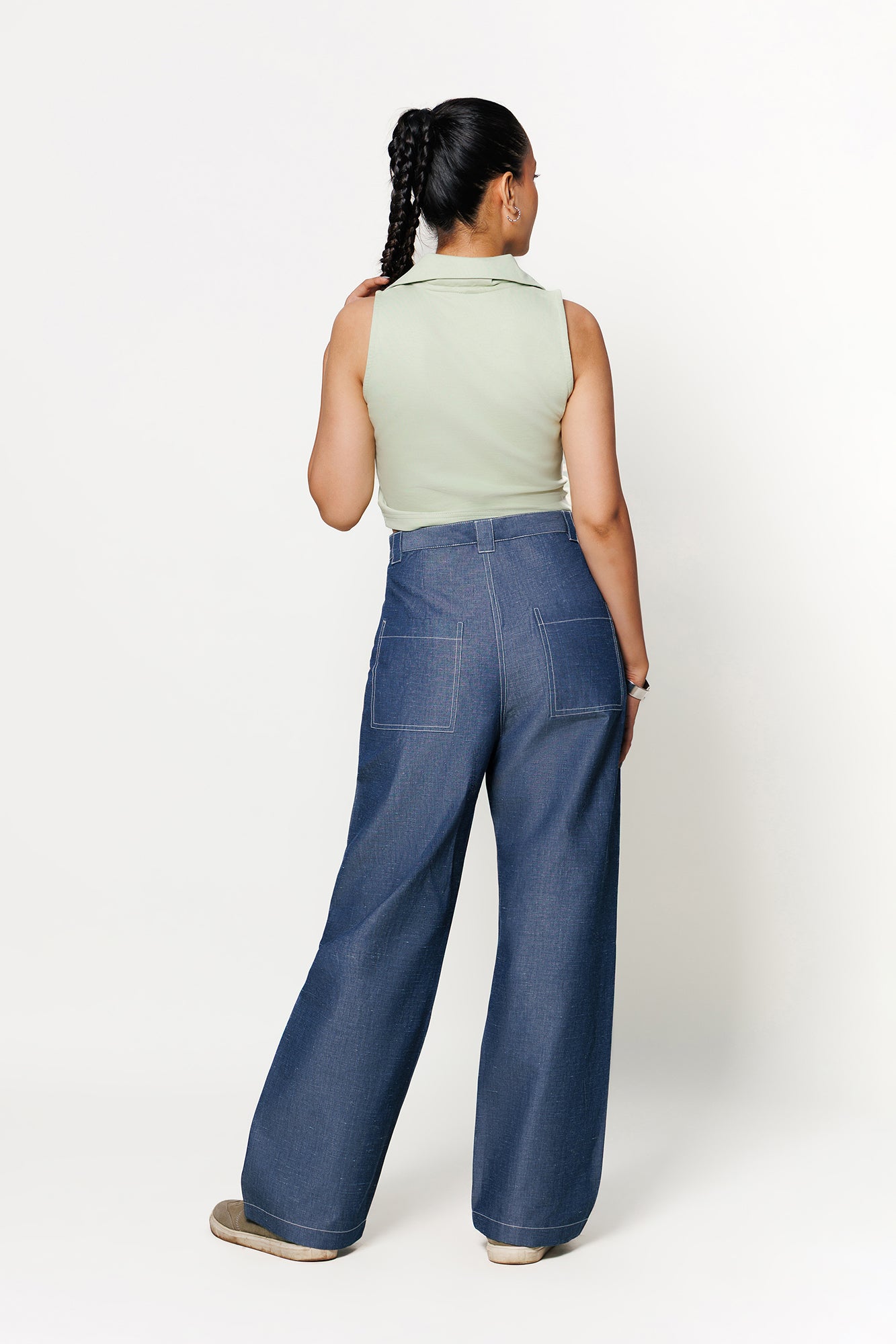 Washed Denim Trouser