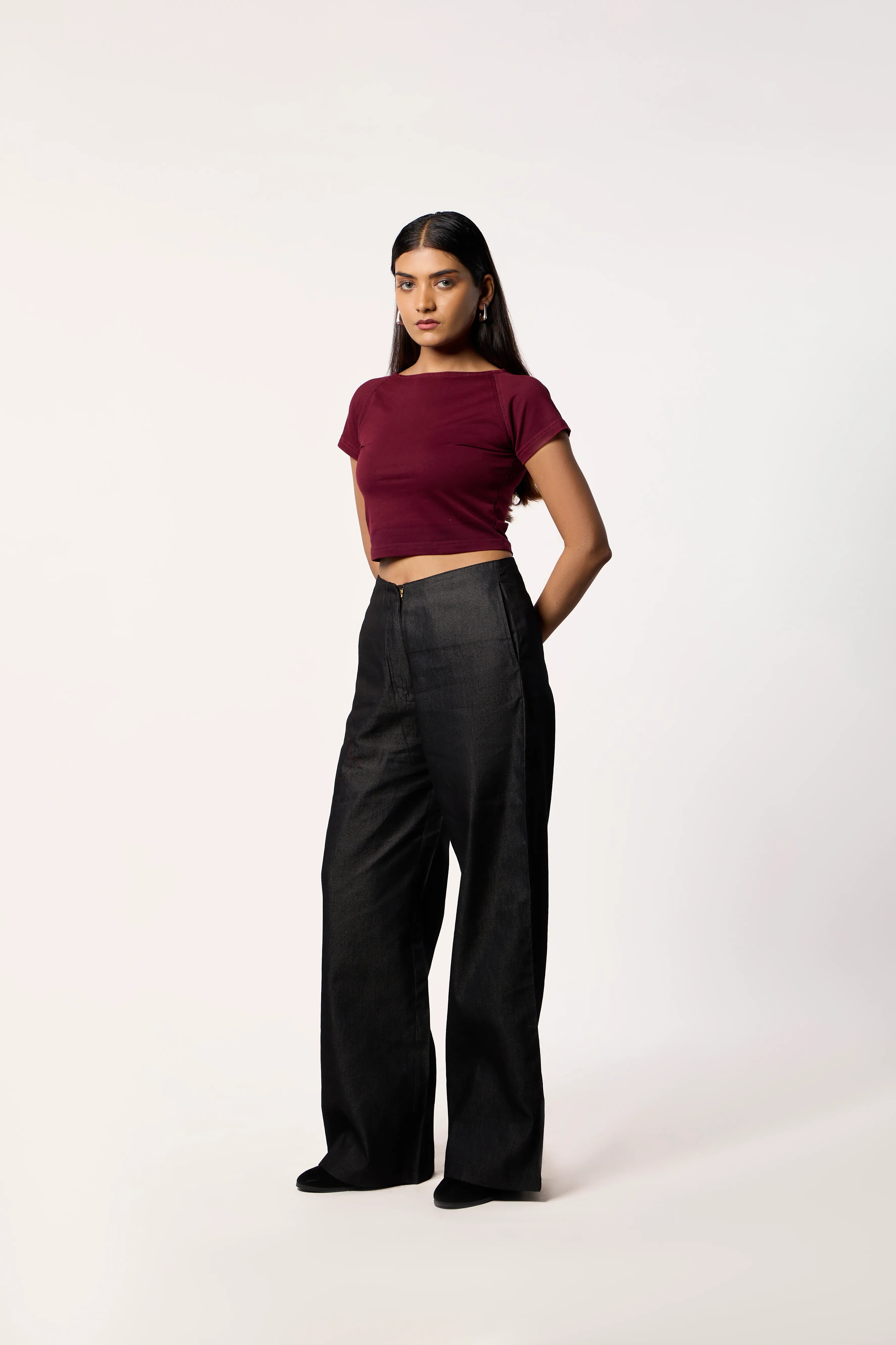 Washed Baby Tee- wine