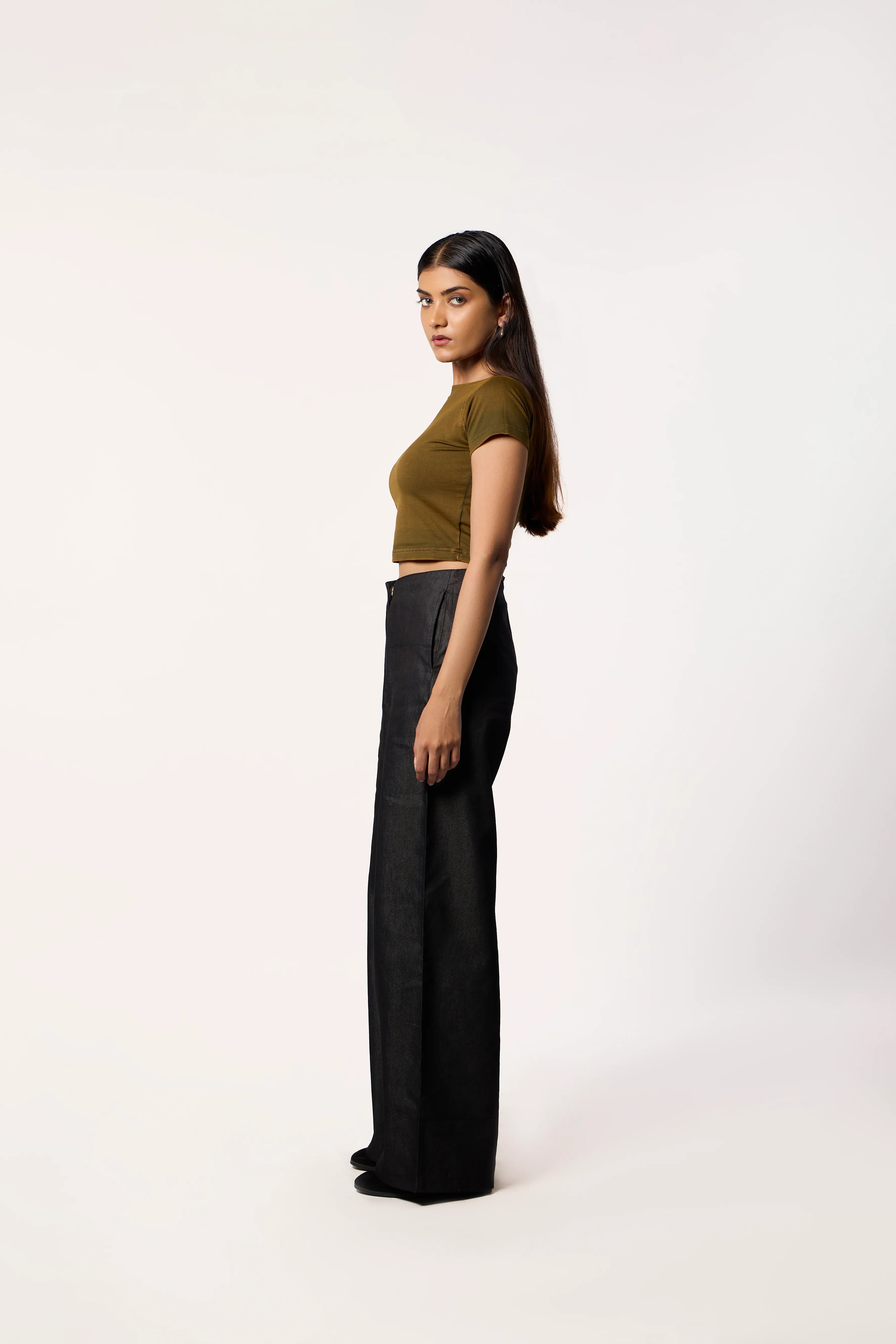 Washed Baby Tee- Mustard brown