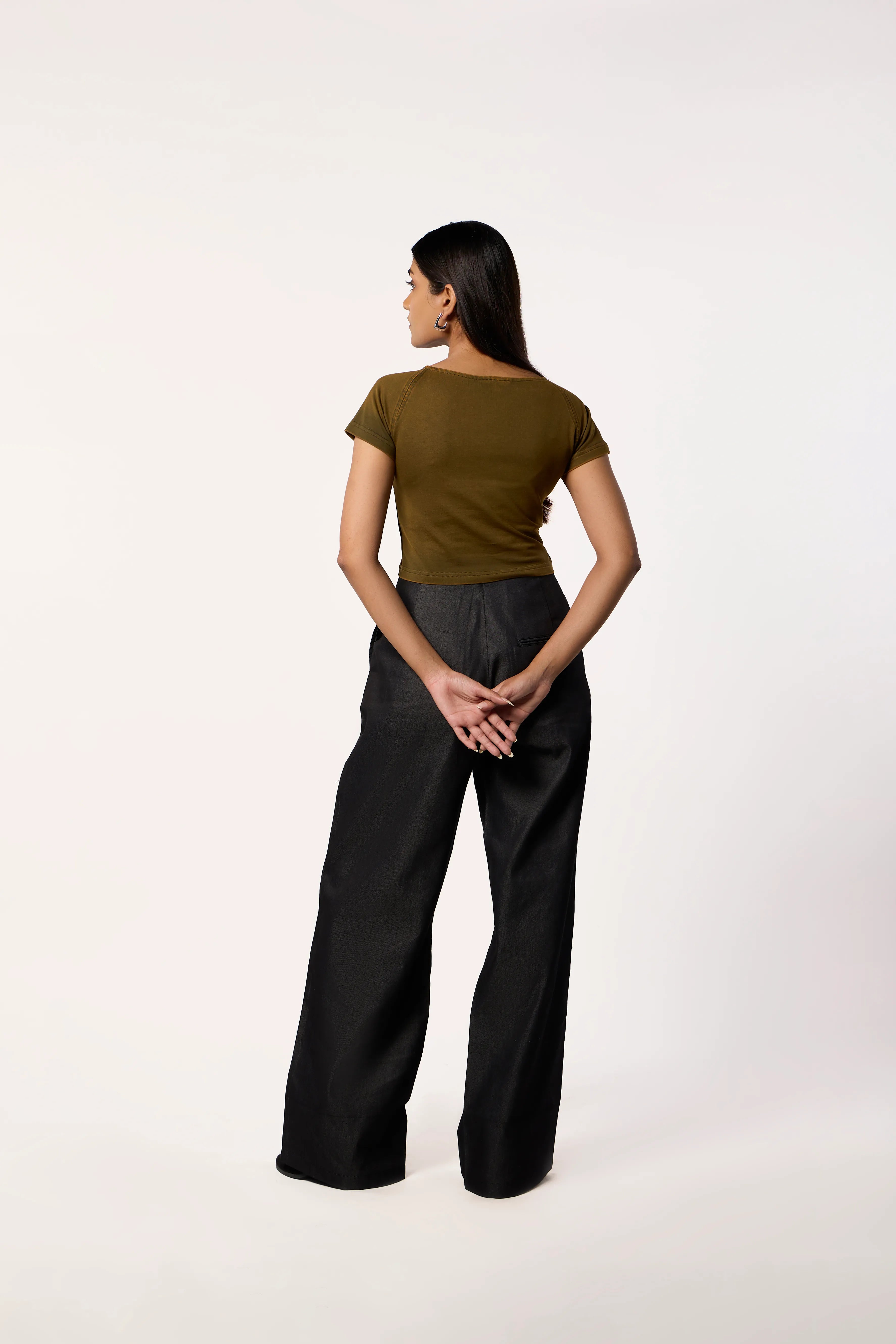 Washed Baby Tee- Mustard brown