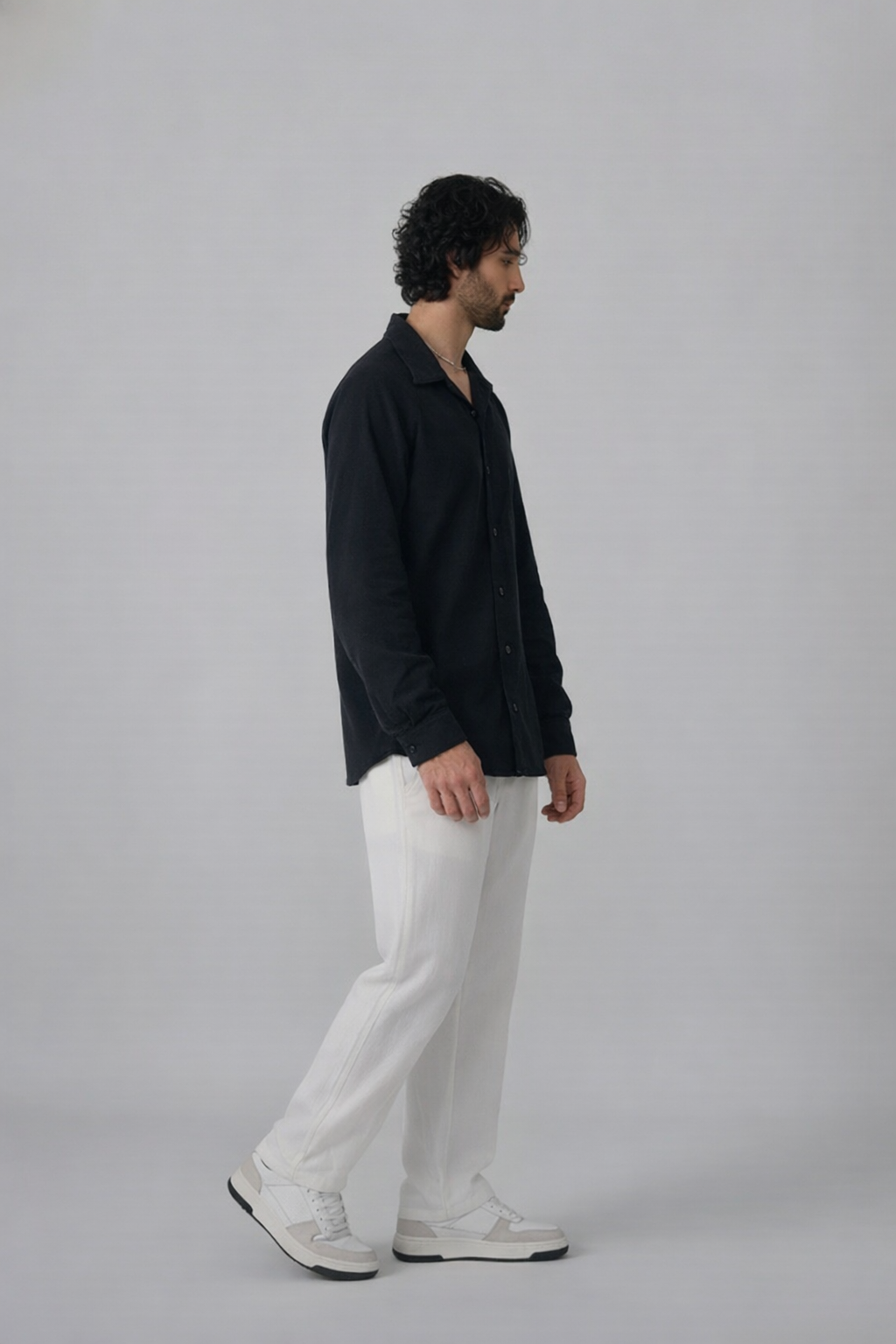 Corded Classic Shirt- Black