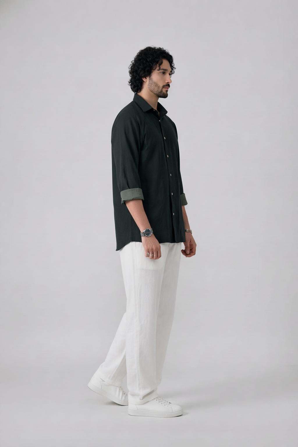 Corded Classic Shirt- Green