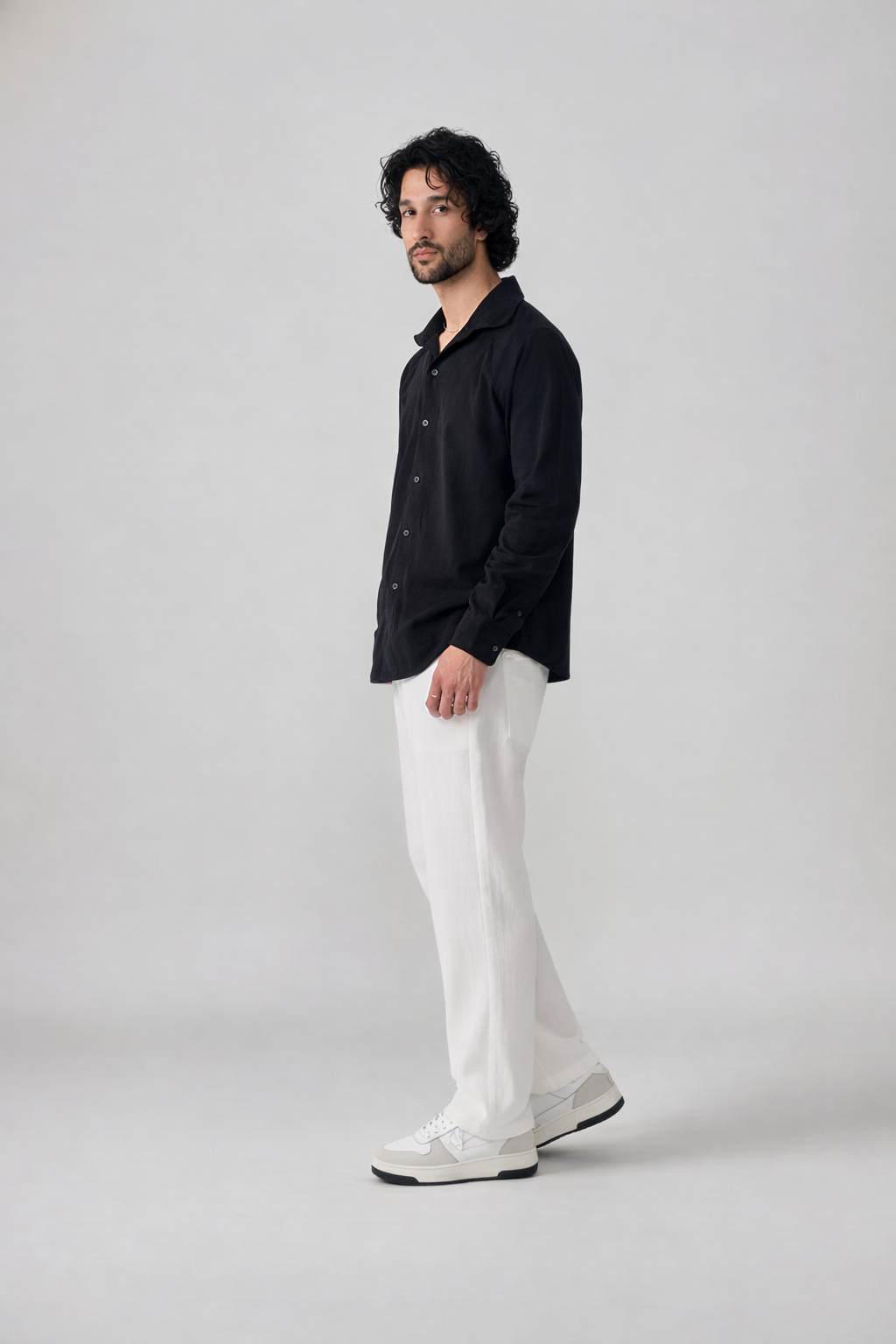 Corded Classic Shirt- Black