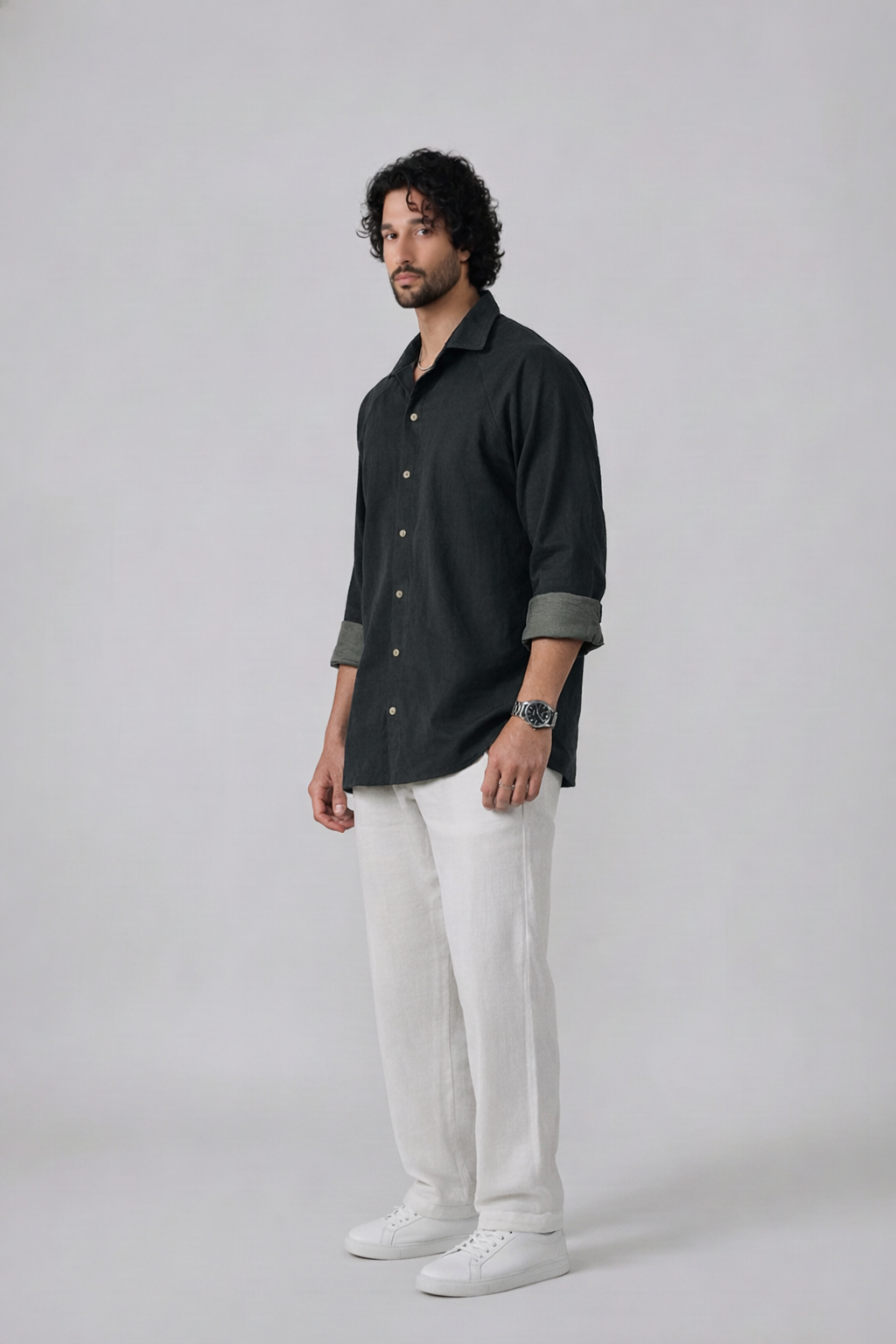 Corded Classic Shirt- Green