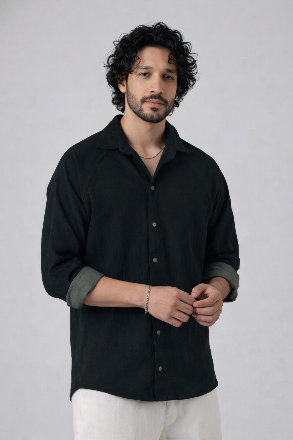 Corded Classic Shirt- Green