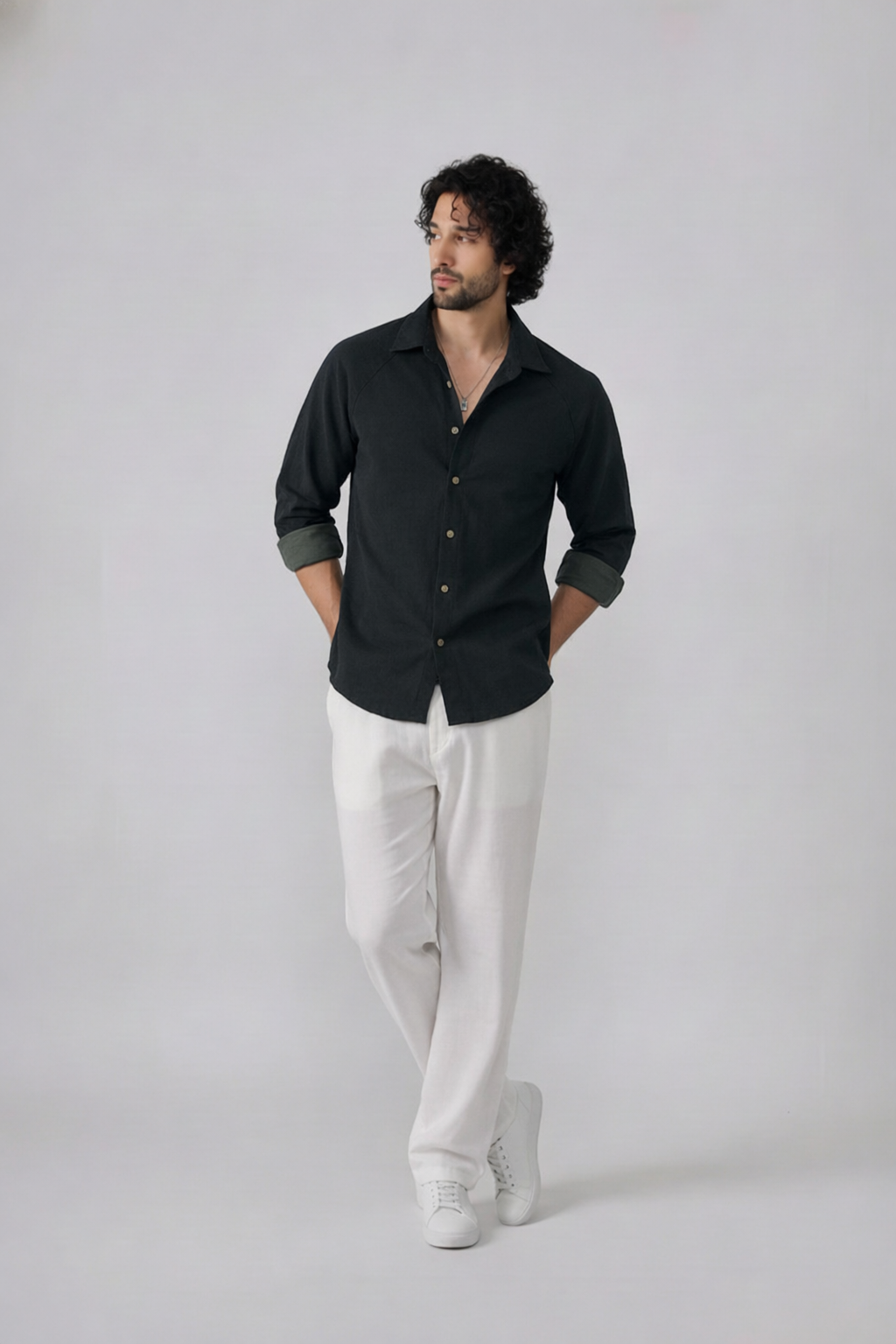 Corded Classic Shirt- Green