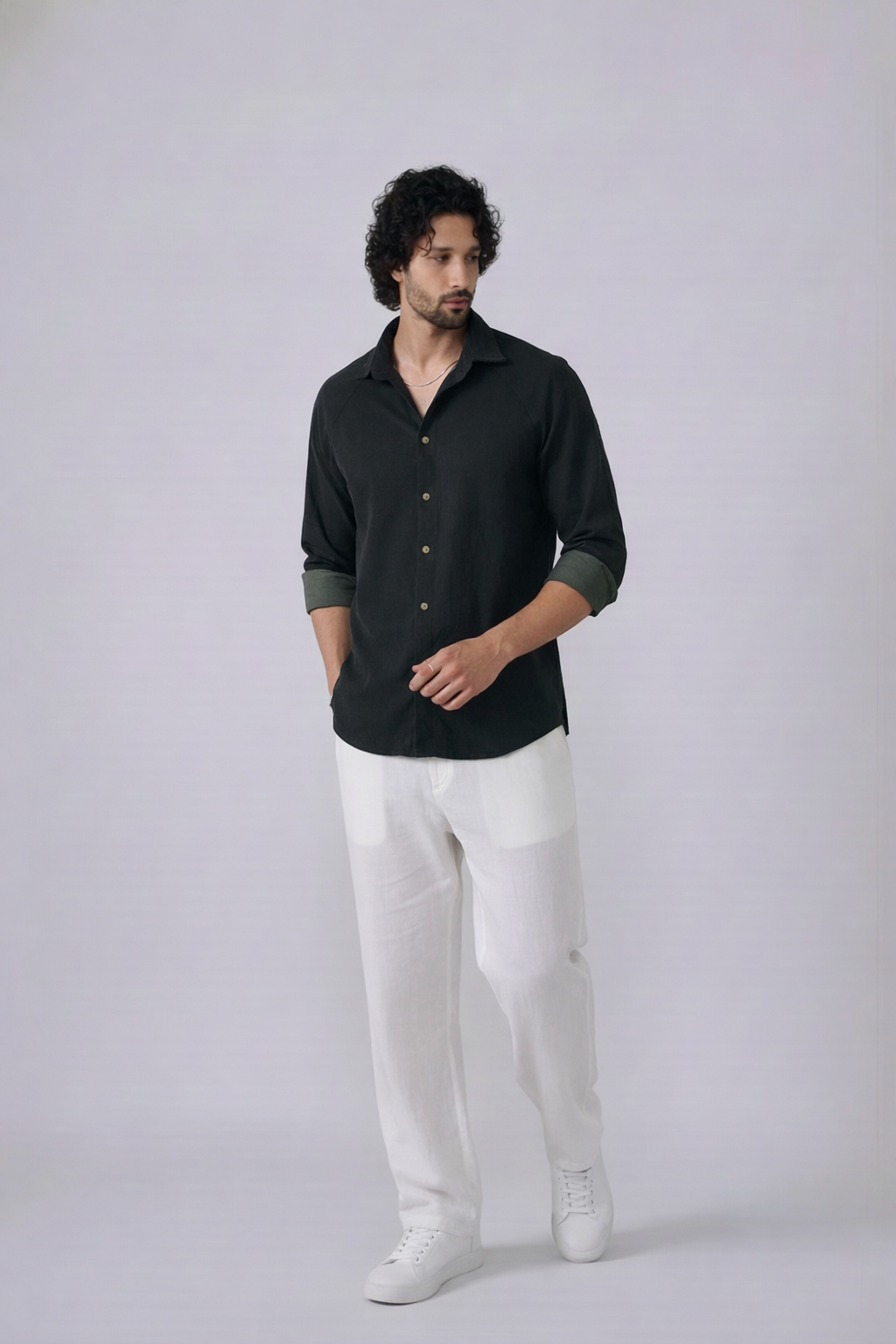Corded Classic Shirt- Green