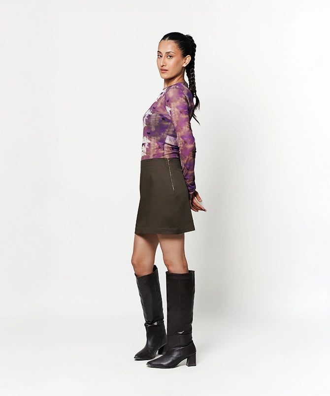 Army Top Stitch Skirt