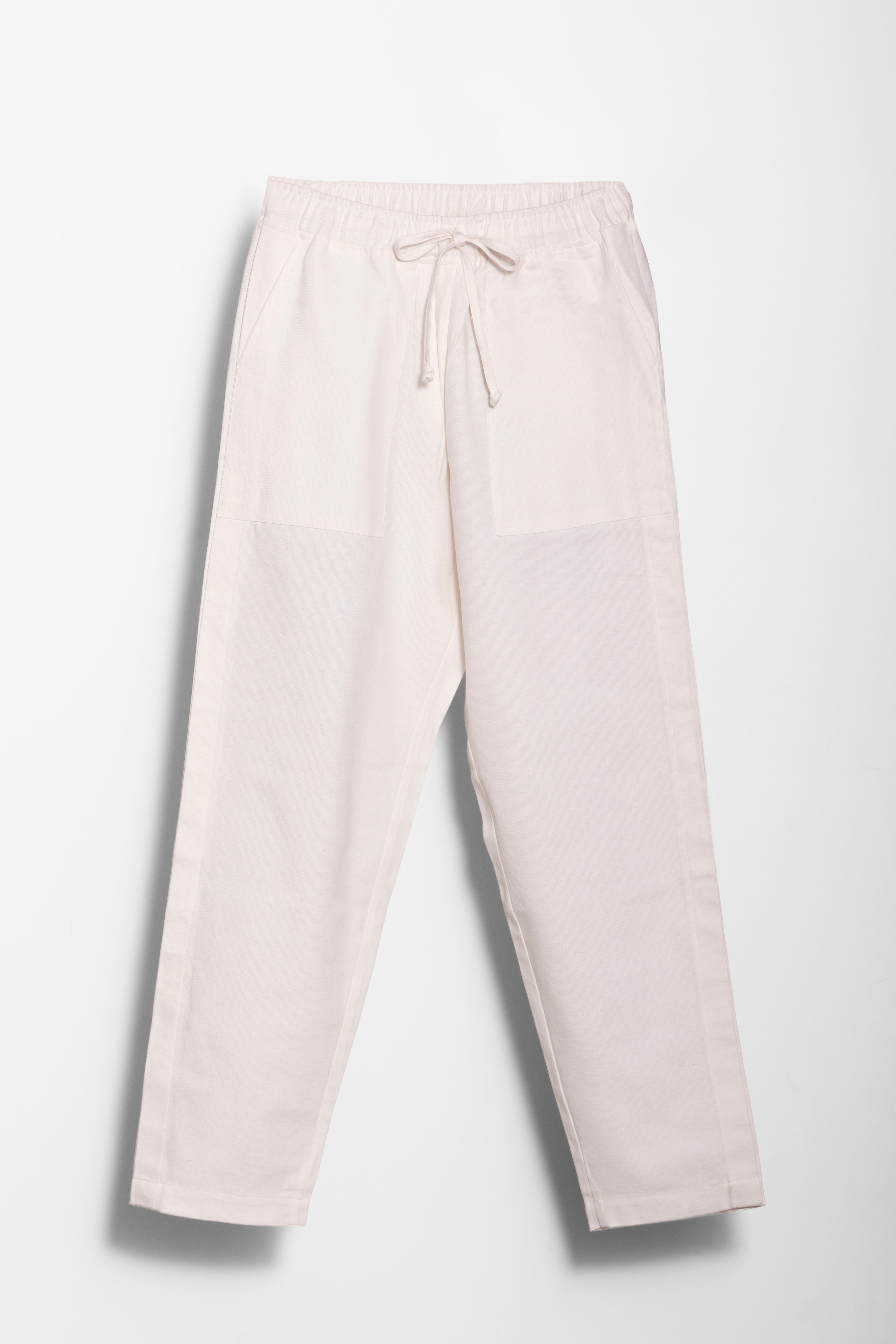 Bright White Cotton Pants