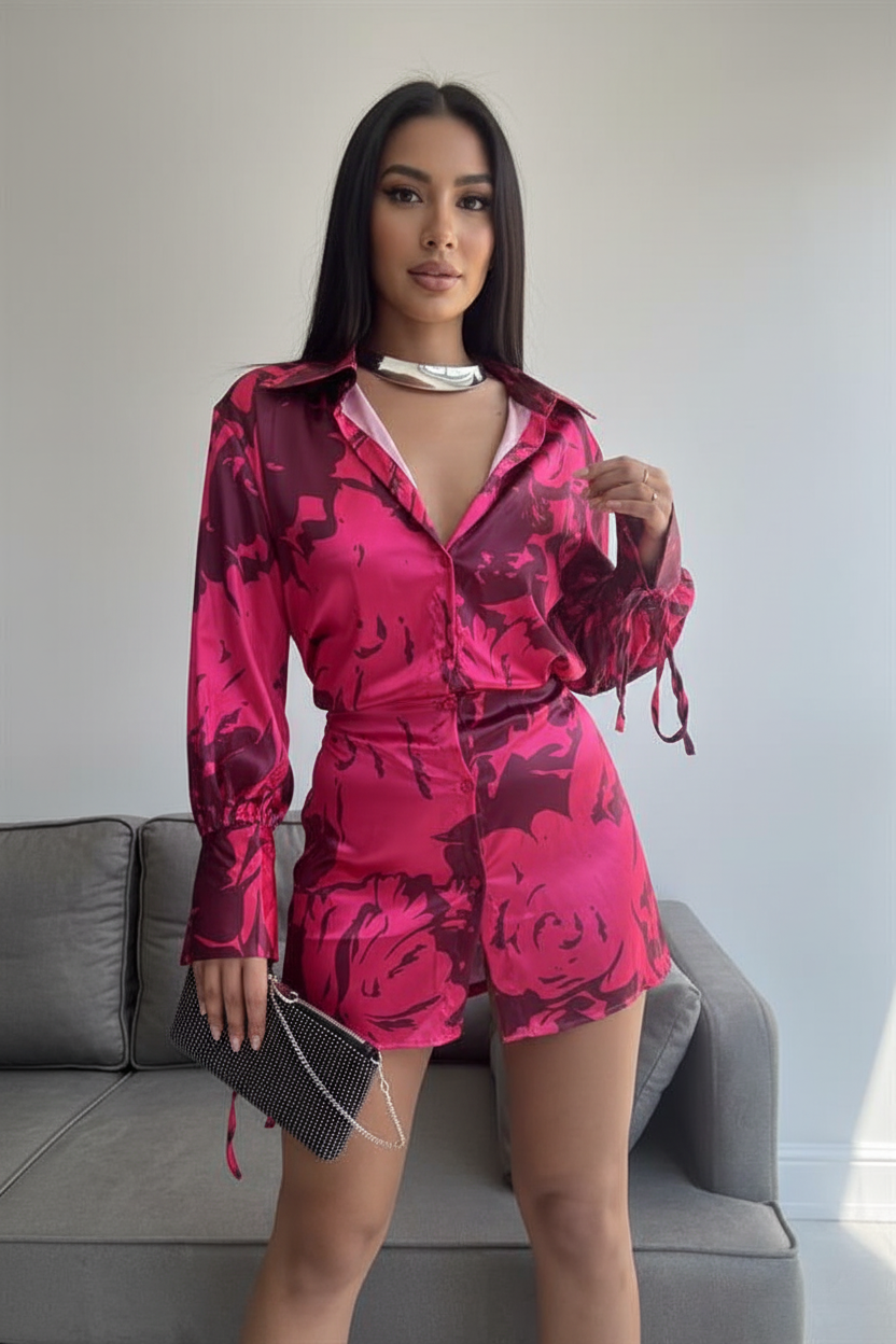 Rose Mini Shirt Dress