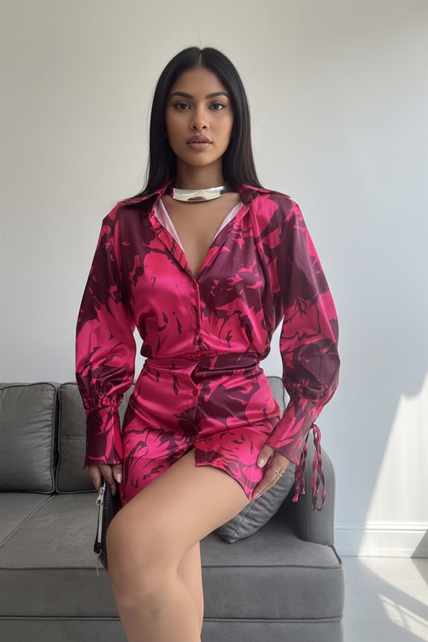 Rose Mini Shirt Dress