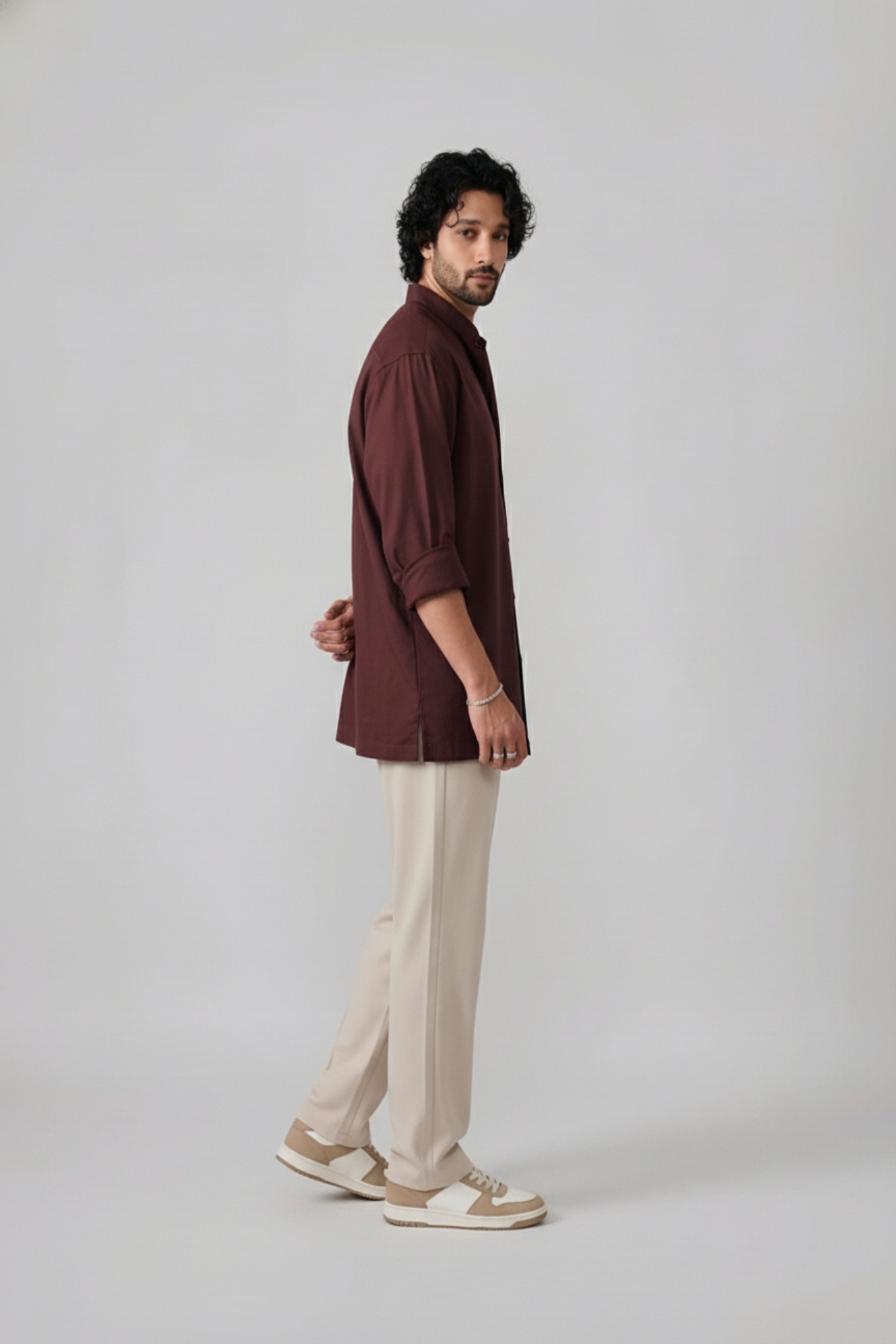 Brick Mandarin Shirt